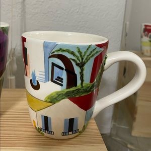 Pier 1 Small Town Coffee Tea Mug Earthenware 15oz 4” Tall